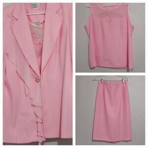 Pink 3 piece Lew Magram dress suit Size 14